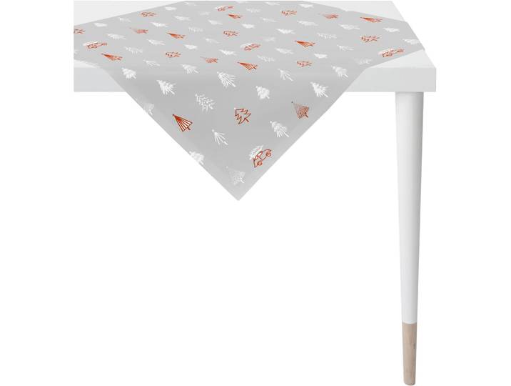 Tischdecke APELT 5825 , grau (grau, rot), B:88cm L:88cm, Baumwolle, Polyester, Tischdecken, Tischdecke