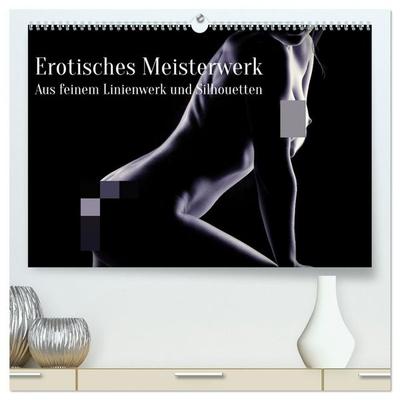 Erotisches Meisterwerk aus feinem Linienwerk und Silhouetten (hochwertiger Premium Wandkalender 2027 DIN A2 quer), Kunstdruck in Hochglanz