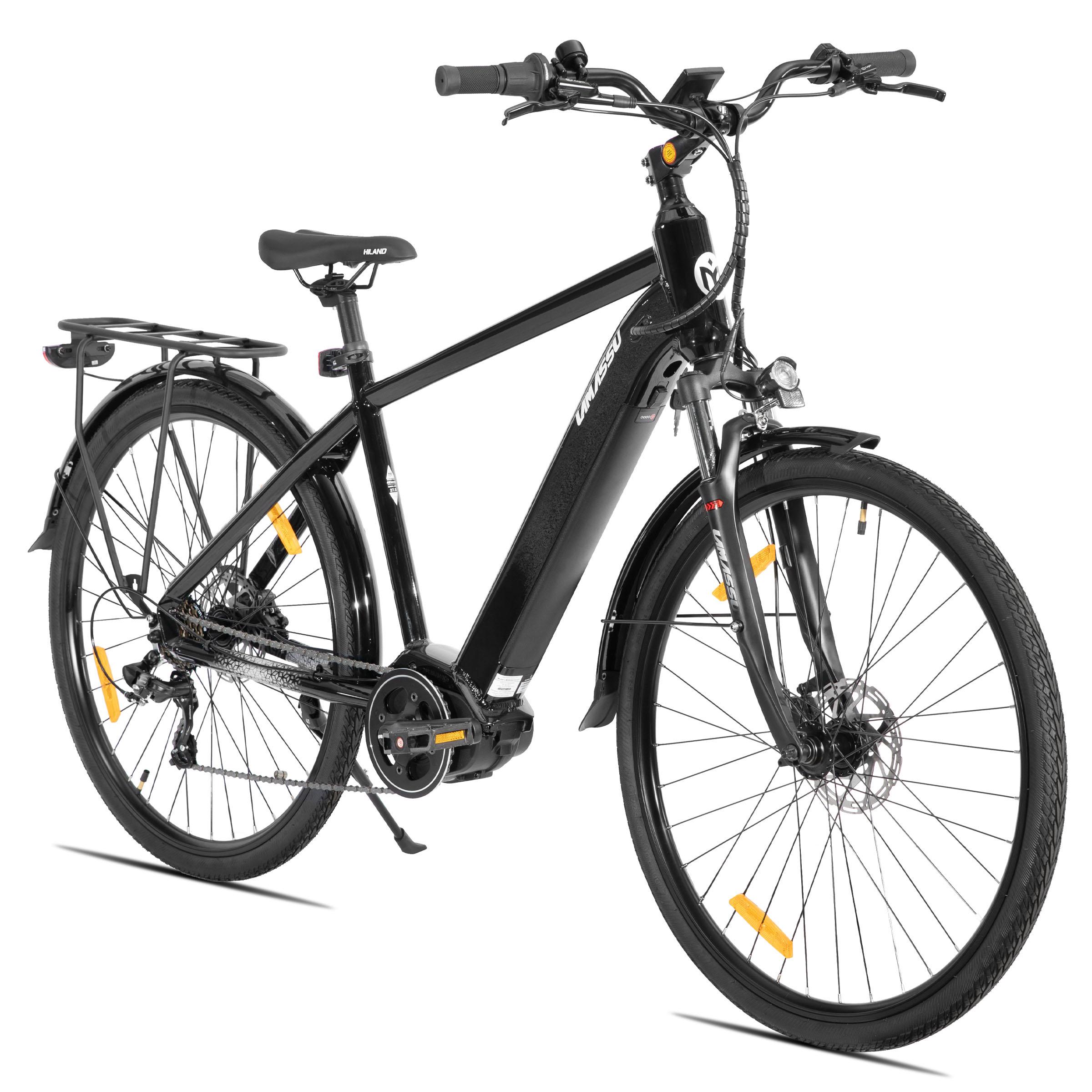 Hiland 27 Zoll Elektrofahrrad für Erwachsene, leichter Aluminiumrahmen, 7-Gang, hydraulische Scheibenbremsen, 250-W-Motor, 36-V-Akku mit 10,4 Ah