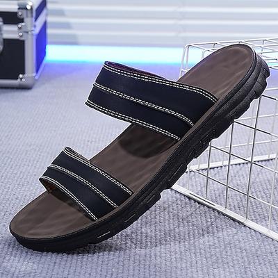 Lässige braune Herrensandalen – Kunstleder mit verstellbaren Riemen, bequem und strapazierfähig, ideal für Strandurlaub, Entspannung am Pool und Outdoor-Abenteuer.