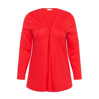 Strickjacke KAFFE CURVE "Damen Strickjacke KCfarsia", Damen, Gr. S, rot (poppy rot), Obermaterial: 80% Viskose CV. 20% Nylon NY., Strickjacken Strickjacke