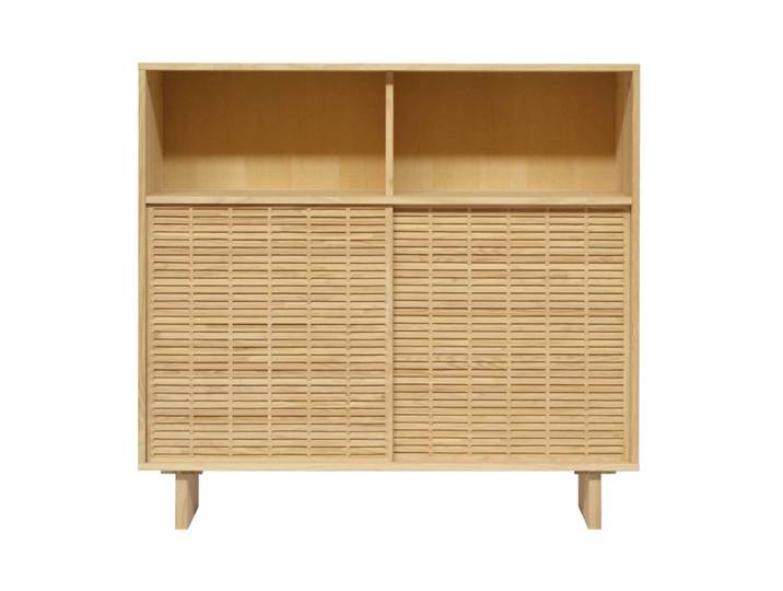 Buffet haut en bois de pin massif naturel 120 cm Verni