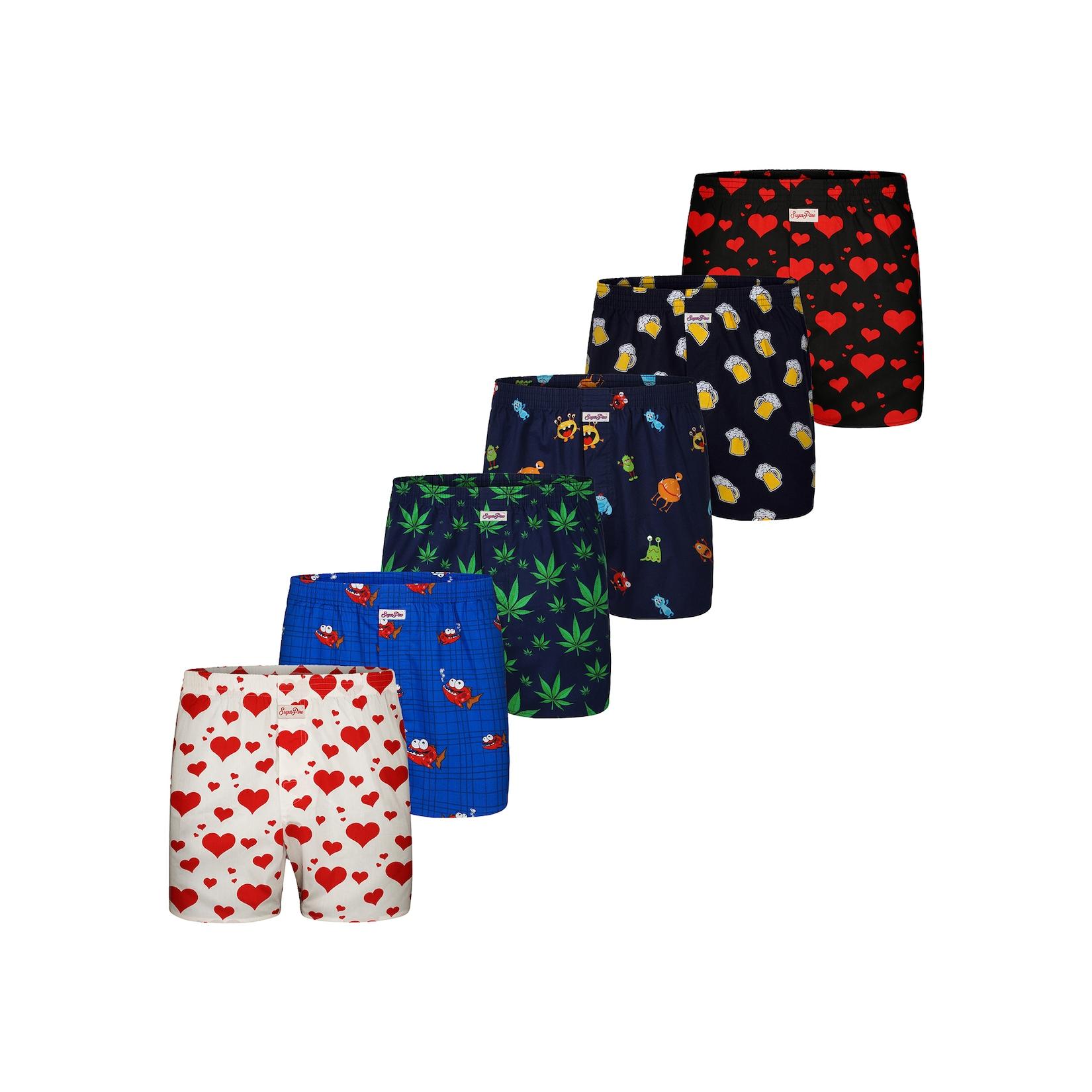 Sugar Pine Herren Boxer Motiv Print Mix 6er Pack