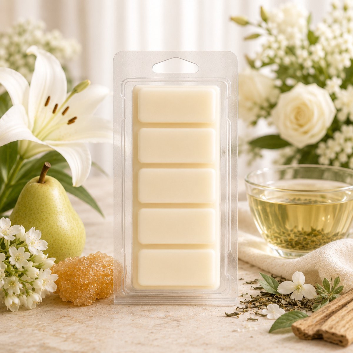 Snapbar Waxmelts Tea Blossom - 55 gram - Sojawas - Huisparfum