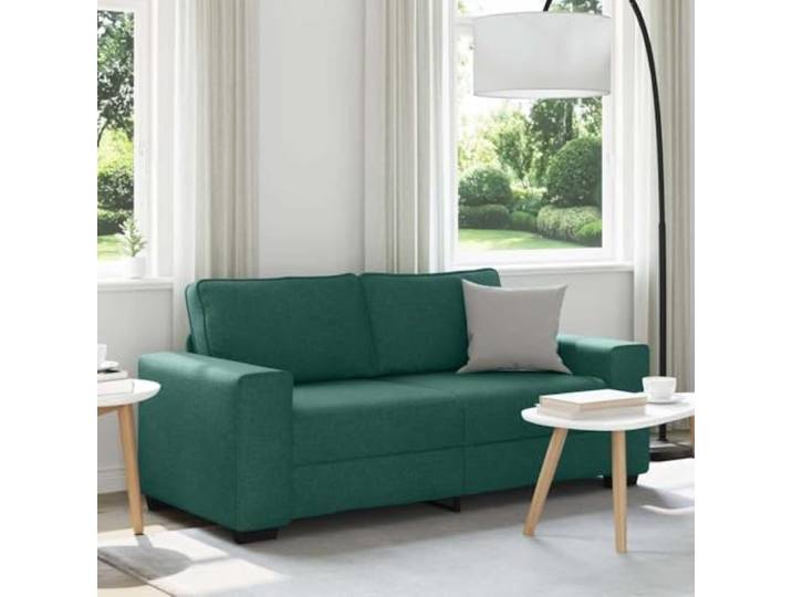 HEFZGDB 2-Sitzer-Sofa Dunkelgrün 140 cm Stoff, Bequemes Polstermöbel mit Breiten Armlehnen, Robustes Holz- und Metallgestell für Stabilität, Atmungsaktives Polyestergewebe,