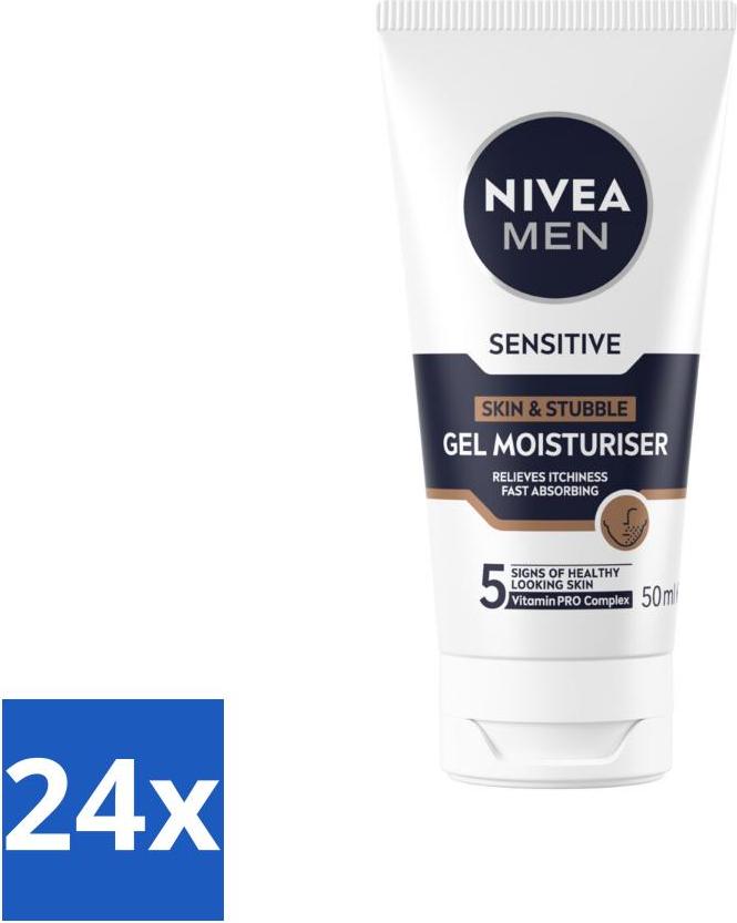 NIVEA MEN Sensitive Gesichtsgel Haut & Stoppeln 50 ml - Vorteilspack - 24 Stücke