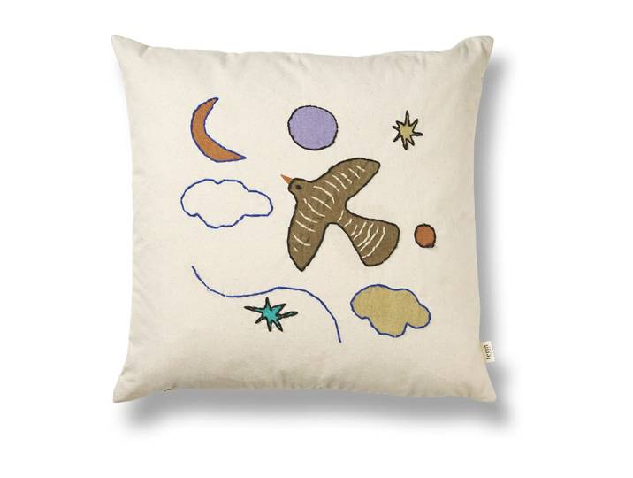 Ferm Living Coussin Naive 40x40 cm Bird