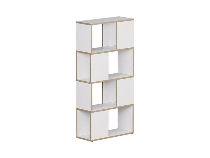 Vicco Raumteiler Eneos Weiß/Eiche 60 x 124.5 cm, Weiß, Eichefarben, 3 Fächer, Rechteckig, 60x124.5x24 cm, Wohnzimmer, Raumteiler, Raumtrenner