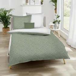 Kaeppel Mako-Satin Bettwäsche Athletics 155x220 cm + 80x80 cm | grün - grün