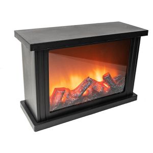 Ideen-mit-Herz Dekoleuchte 012530, LED-Kamin mit Flammeneffekt, mit Timer, Batteriebetrieb, 30 x 20 cm