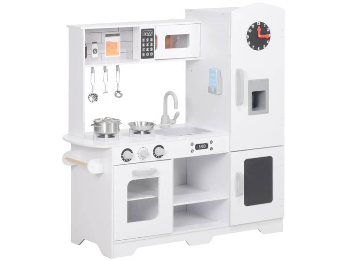 Cuisine jouet Aiyaplay pour enfants +3 ans avec micro-ondes et horloge, blanc