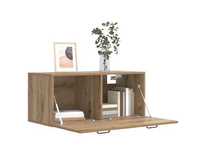 KTHLBRH Wandschrank Eiche Handwerk 80 x 36,5 x 35 cm Technisches Holz, wendbare Tür, Wandmontage, Verwendung im Innenbereich