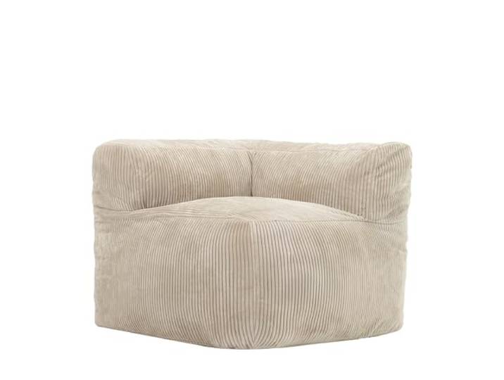 Icon Zen Cord Eck-Sitzsack mit Füllung, Modular Sofa, Beige Entworfen in Deutschland, Boneless Sofa, Weicher Cordstoff, Sessel für Wohnzimmer und Schlafzimmer