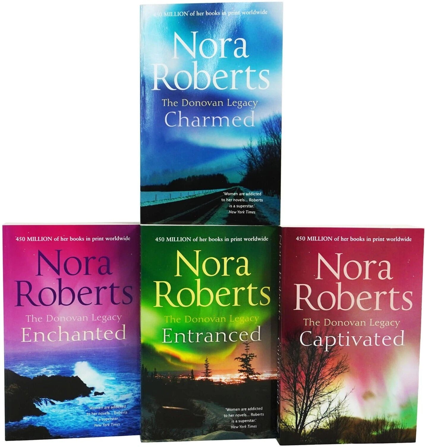 Boon Nora Roberts The Donovan Legacy Series – 4 Books Collection Set   Paranormal Romance Family Saga - Captivated, Entranced, Charmed, and Enchanted