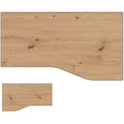 bümö Tischplatte 180x100 cm in Asteiche, Schreibtischplatte aus Holz, Holzplatte, Spanplatte kratzfest beschichtet, ABS-Kante, 120 kg Tragkraft für