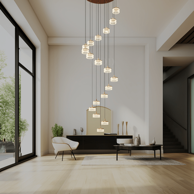 Emma Staircase Chandelier   Modern Staircase Chandelier   18 Lights / Warm White (3000k)   MOD LIGHTING