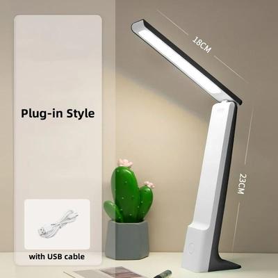 Uplifted Finds LED Folding Desk Lamp With USB Charging, Touch Control & Eye Protection black Plug in