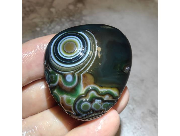 Pure Natura Anti mal souhaitant Agate oeil divin Agate attirer la richesse bonne chance amulette bricolage décoration paume pierre cadeau