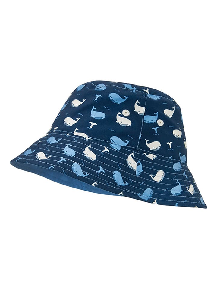 Playshoes Wende-Sonnenhut "Wal" in Blau - 53 cm