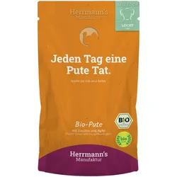 Herrmann's Selection Sensibel / Sensitiv 150g Beutel Hundenassfutter 15 x 150g Bio Pute mit Zucchini & Apfel