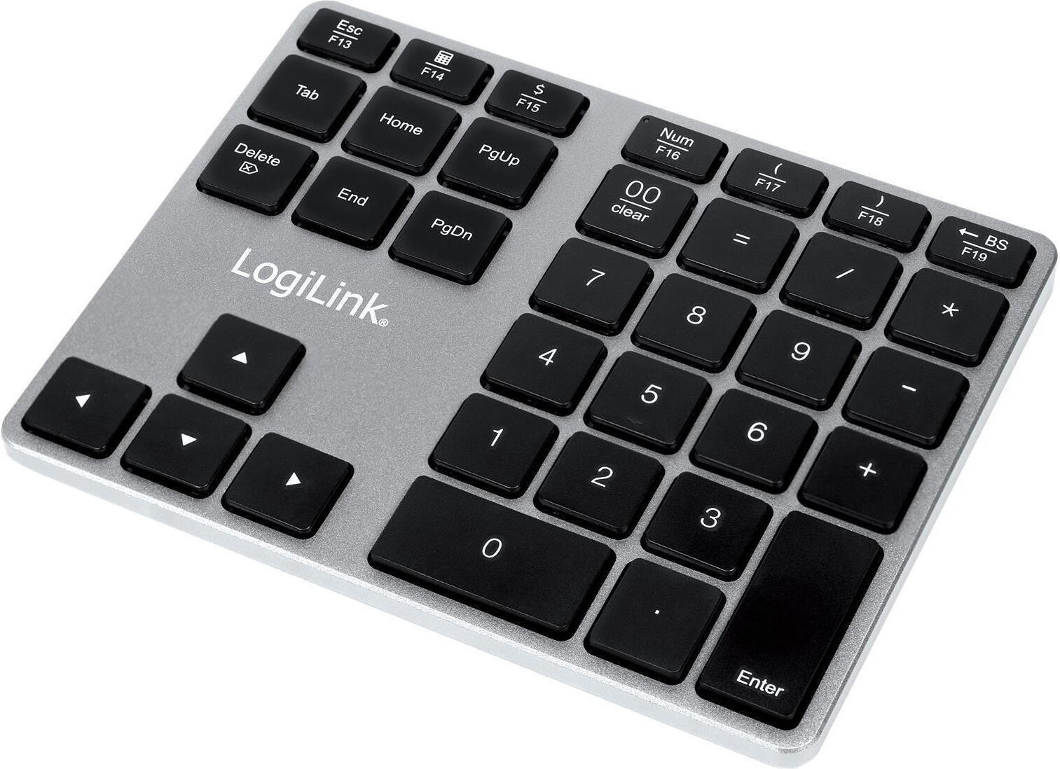 LogiLink ID0187 Bluetooth V3.0 numeriek toetsenblok, aluminium, draadloos