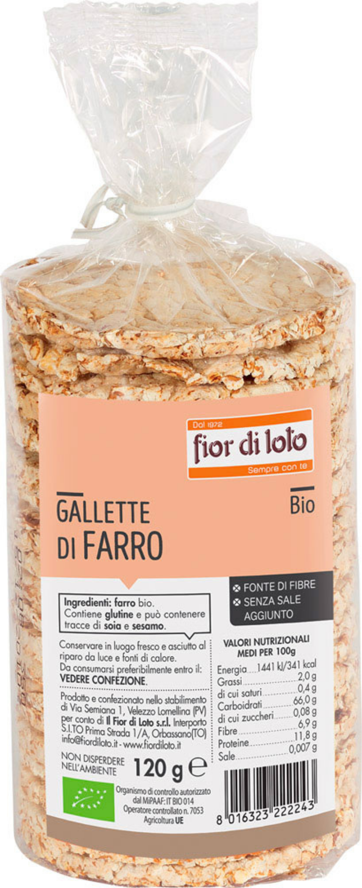 FIOR DI LOTO Gallette Di Farro Biologiche 120 Grammi 