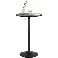 CLP Stehtisch rund 60cm Lamoni, Bartisch stufenlos höhenverstellbar, 360° drehbar, Bistrotisch mit stabilem Metallgestell und Bodenschutz