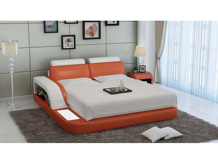 Xlmoebel, Wasserbett Luxus Doppelbett mit Lederpolsterung und integriertem Wasserbett, (Wasserbett), Hergestellt in Europa