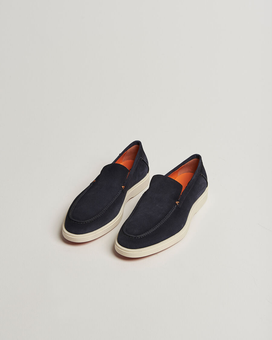 Santoni Detroit Loafer Navy Suede men EU45,5 Blå