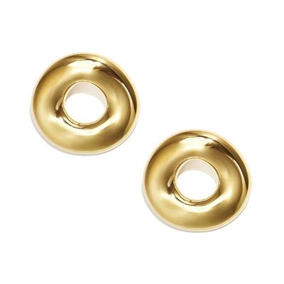Paar Ohrstecker ADELIA´S "LIVAYA Ohrringe Ohrstecker in Donut-Form aus Edelstahl", Damen, Gr. Damen, Edelstahl, gold (goldfarben), Ohrringe, Modisch durch die plastische Donut-Form.