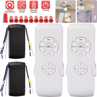 ilyeco Universal Ceiling Fan Lamp Light Wireless Timing Remote Control Receiver Kit, Easy Installation, Smart Timer, Compatible Universal Ceiling Fan Lamp Light Wireless Timing Remote Control Receiver Kit, Easy Installation, Smart Timer, Compatible