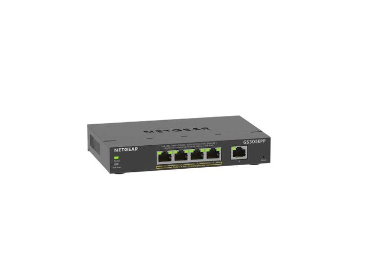 Netgear GS305EPP, Géré, L2/L3, Gigabit Ethernet (10/100/1000), Full duplex, Connexion Ethernet, supportant l'alimentation via ce port (PoE) GS305EPP-1