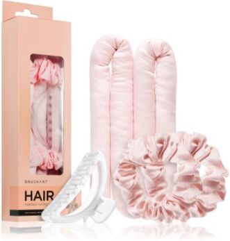 BrushArt Hair Heatless hair curling set kit de ondulação para cabelo Pink. Hair Heatless hair curling set