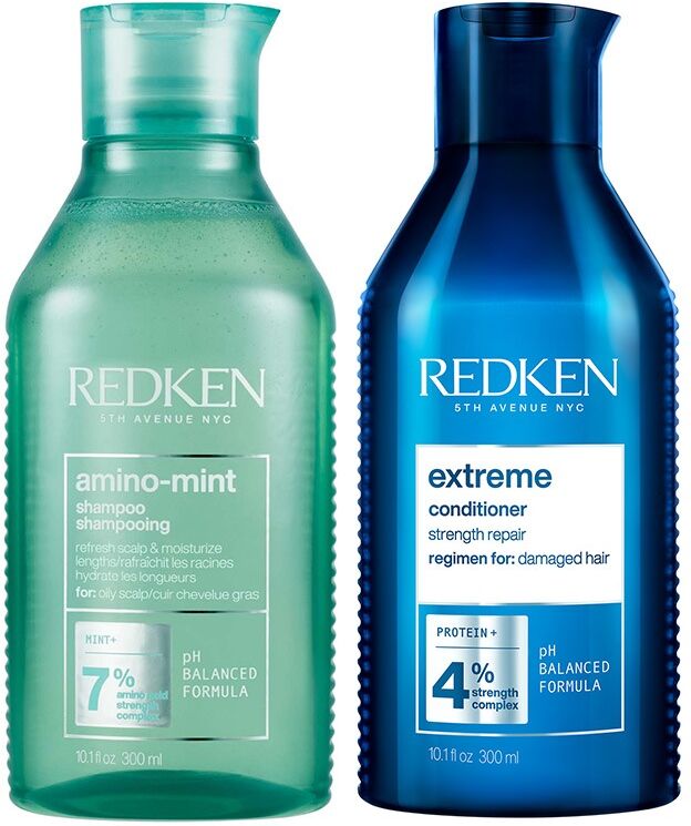Redken Amino Mint Shampoo 300ml & Extreme Conditioner 300ml Duo