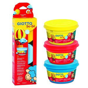 GIOTTO-Fila Knete F462501 be-bè, ab 2 Jahre, farbig sortiert, 3 Dosen je 100g