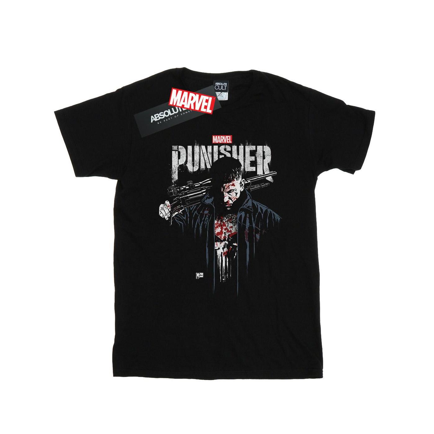 Marvel Heren The Punisher TV-serie Frank Castle T-Shirt (Zwart)