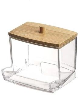 Inspire Essentials Clear Cotton Swab Organizer Box Dental Floss Storage Case Dustproof Container transparent 1pc