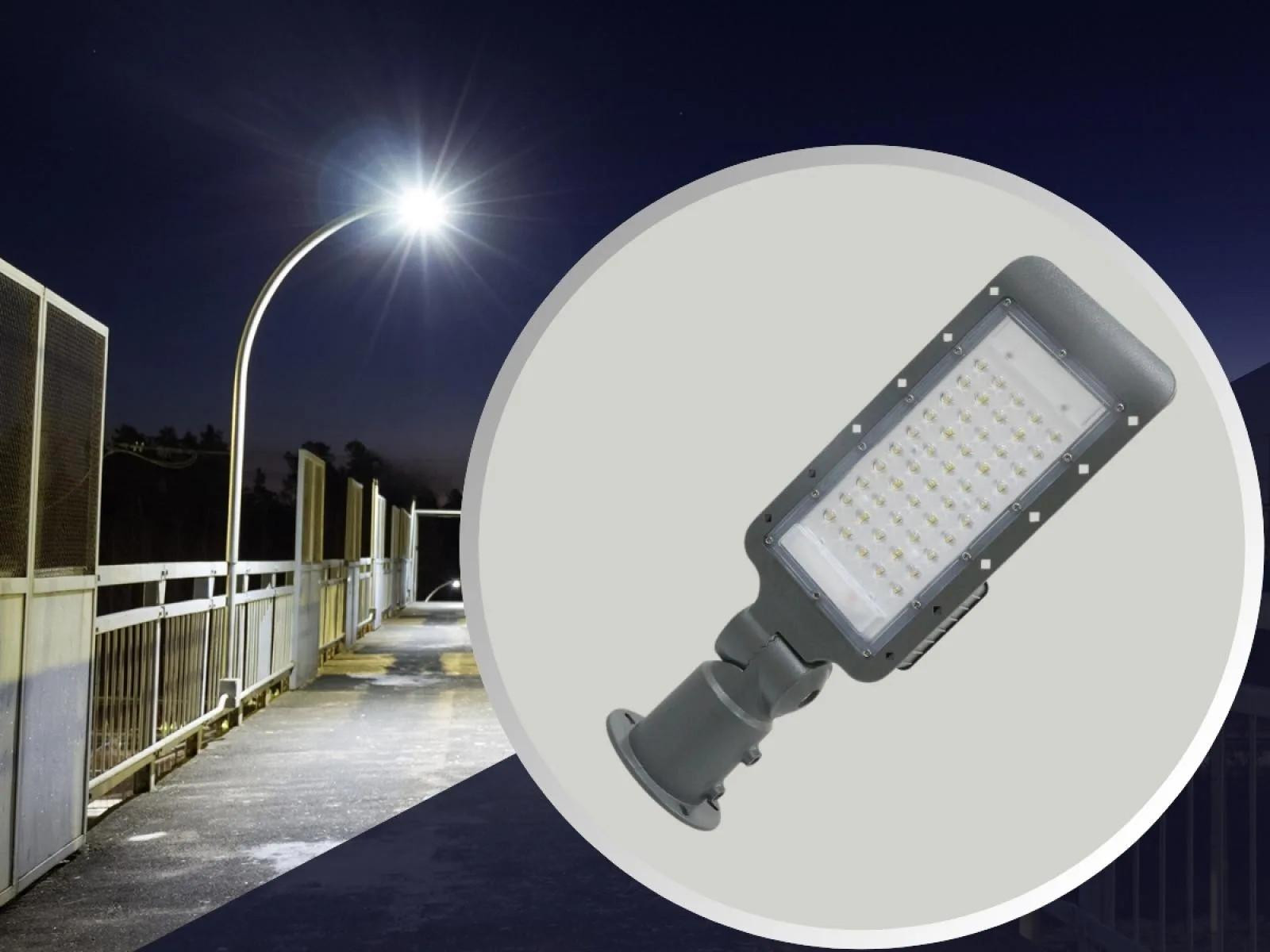 NEDES LED straatlamp met sensor, 50W, 4000K - LSL322HS