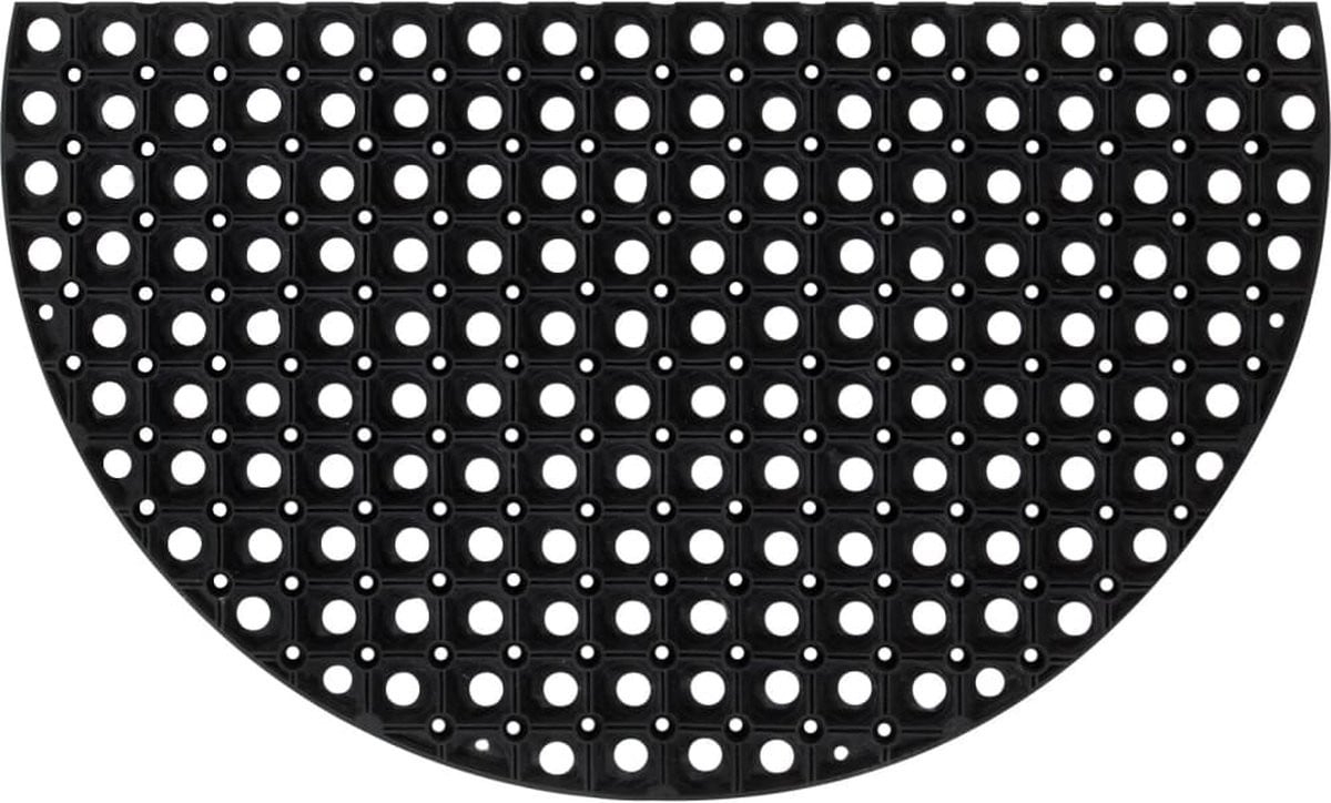 vidaXL Halfronde Deurmat van Rubber - 45 x 75 cm