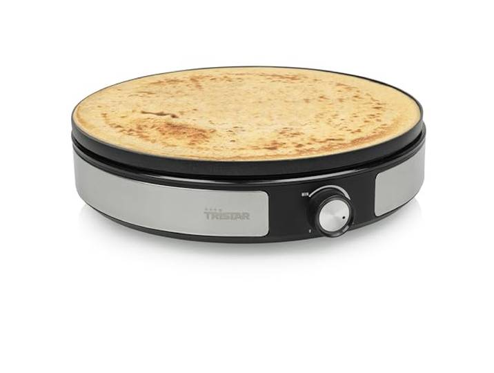 Tristar crêpière BP-2639 - ø33 cm - 1 grande crêpe ou 7 petites crêpes à la fois - Plaque amovible - 1 500 W\, Noir
