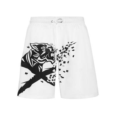 Badehose PLEIN SPORT "Badehose", Herren, Gr. 3XL, US-Größen, schwarz-weiß (0102, weiß, schwarz), Obermaterial: 100% Polyester, Badehosen Badehose