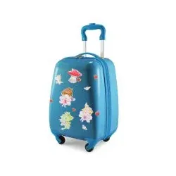 For Kids - Kindergepäck + reflektierende Aufkleber Feen, Kinderkoffer, Hartschalenkoffer für Kinder, Handgepäck, 24 Liter, Cyanblau