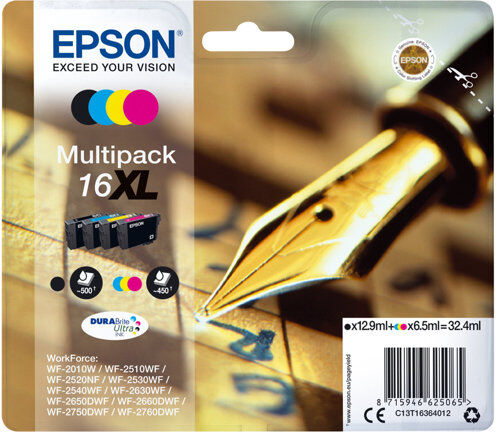 Epson 16xl ink cartridge black and tri-colour high capacity 32.4ml 1-pack