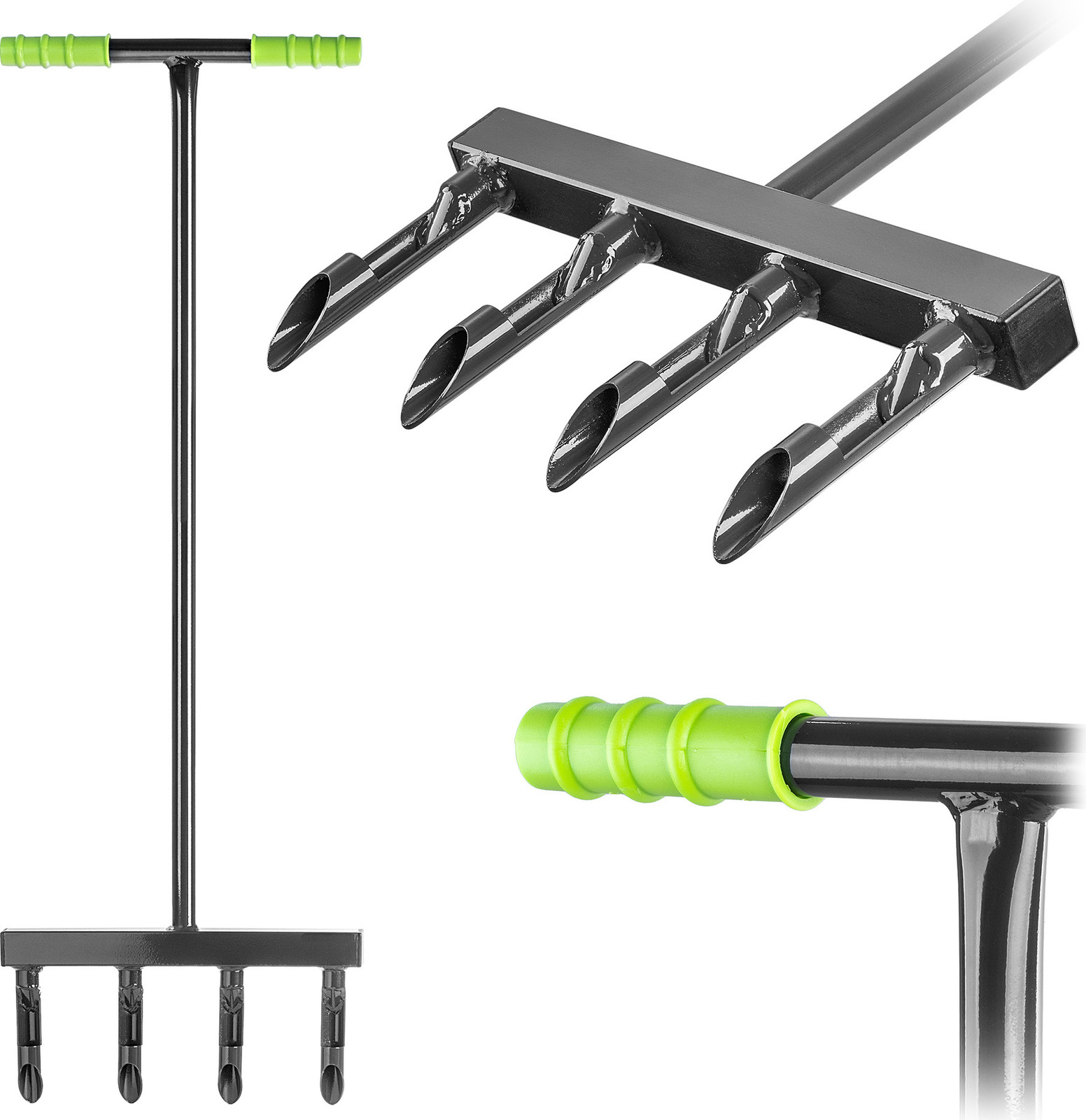 Kadax Handmatige verticuteerder met buis, 36 cm breed, voor het beluchten van gazons met zand