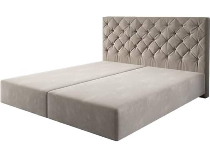 DELIFE Boxspringgestell Dream-Great Mikrofaser Beige 180x200 cm