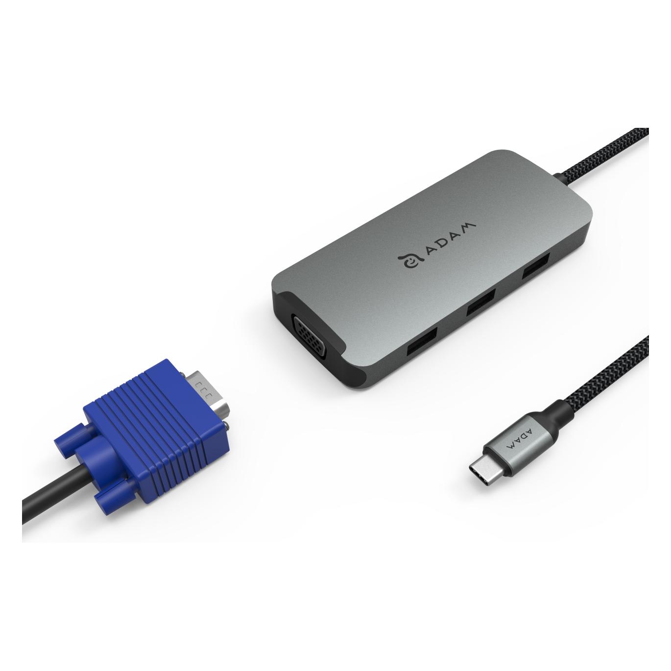 Adam Elements CASA A08 Multi-Function Hub 8in1, grey (USB-C, 6 Ports) (AAPADHUBA08GY)