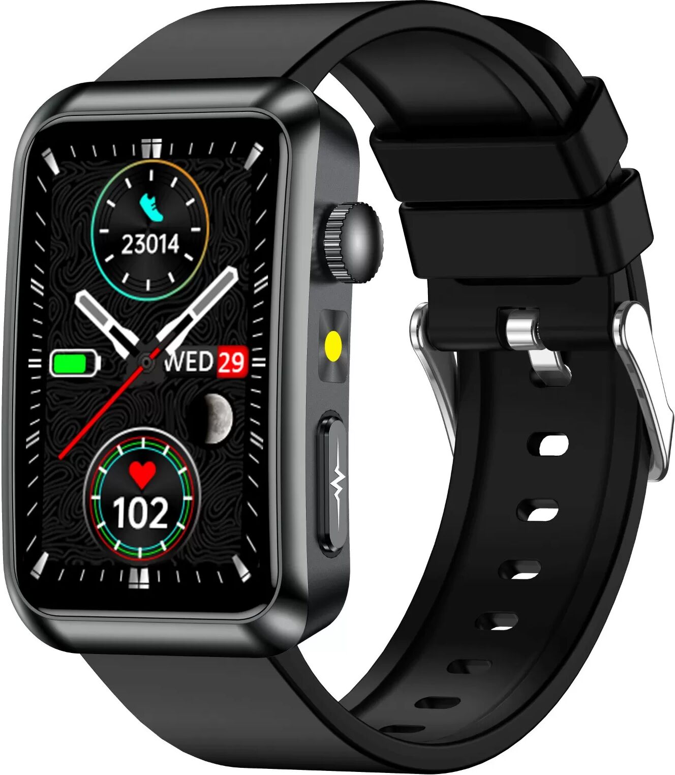 INF Fortschrittliche Smartwatch mit EKG, Herzfrequenzmessung & SOS - kompatibel mit Android & iOS Schwarz