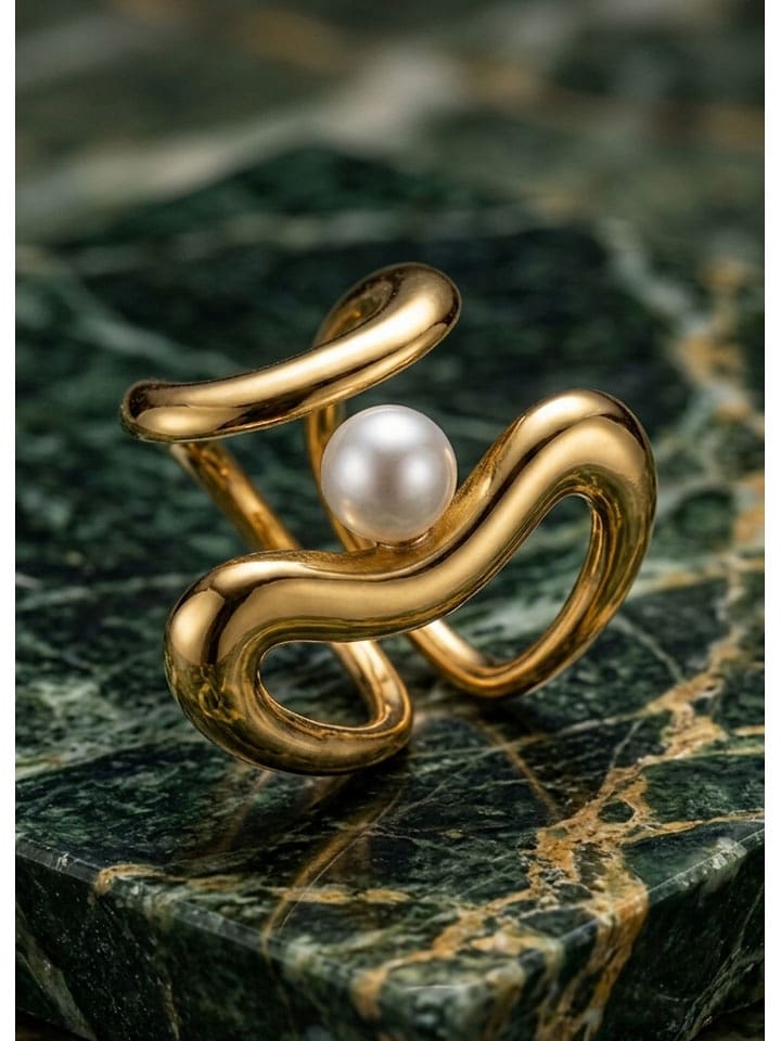 atelier MIU Vergold. Ring mit Perle - onesize