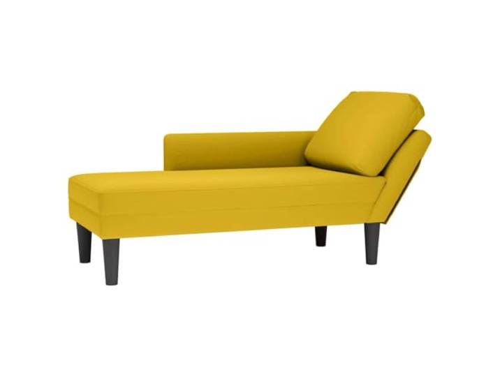 NLQMSU Langer Sessel, Velours, Gelb, mit Kissen und Armlehne, rechts Weicher Samt, Lendenkissen, hochelastischer Schaumstoff, rechte Armlehne, Wohnzimmer, Schlafzimmer, Büro