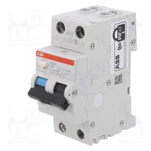 ABB Differential-Überstromschalter lNenn: 20A IDiff: 30mA Pole: 1+N (2CSR255080R1204)